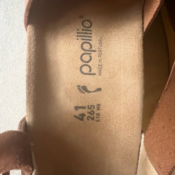 Birkenstock Papillio Mary Jane Wedges – Size 41, Cognac Leather, Suede Insole - Picture 4 of 6